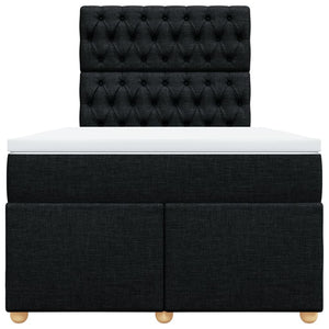 Κρεβάτι Boxspring με Στρώμα Μαύρο 120x200 εκ. Υφασμάτινο - Pakobazaar