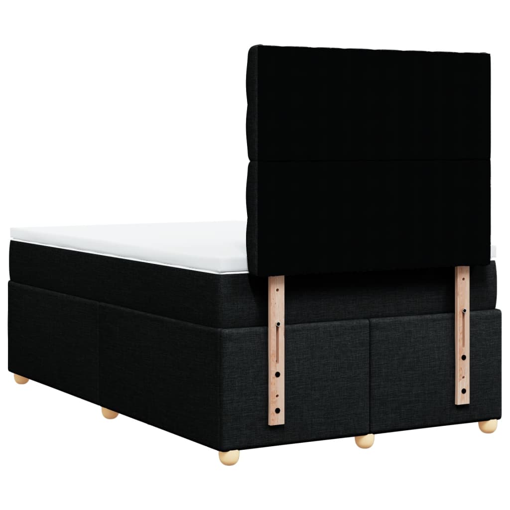 Κρεβάτι Boxspring με Στρώμα Μαύρο 120x200 εκ. Υφασμάτινο - Pakobazaar