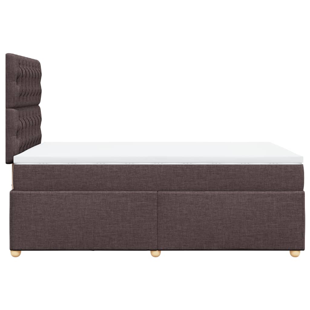 Κρεβάτι Boxspring με Στρώμα Σκούρο Καφέ 120x200 εκ. Υφασμάτινο - Pakobazaar
