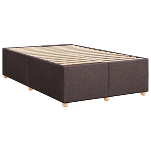 Κρεβάτι Boxspring με Στρώμα Σκούρο Καφέ 120x200 εκ. Υφασμάτινο - Pakobazaar