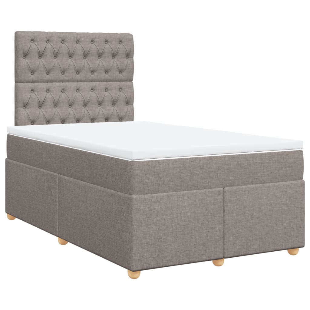 Κρεβάτι Boxspring με Στρώμα Taupe 120x200 εκ. Υφασμάτινο - Pakobazaar