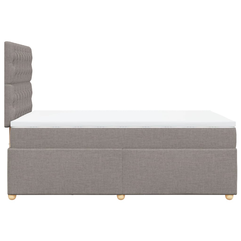 Κρεβάτι Boxspring με Στρώμα Taupe 120x200 εκ. Υφασμάτινο - Pakobazaar