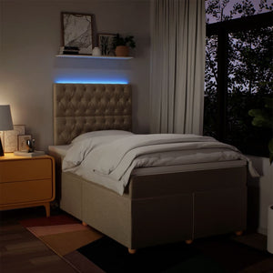Κρεβάτι Boxspring με Στρώμα Κρεμ 120x200 εκ. Υφασμάτινο - Pakobazaar