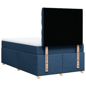 Κρεβάτι Boxspring με Στρώμα Μπλε 120x200 εκ. Υφασμάτινο - Pakobazaar