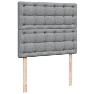 Κρεβάτι Boxspring με Στρώμα Ανοιχτό Γκρι 120x200 εκ. Υφασμάτινο - Pakobazaar