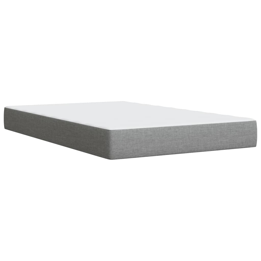 Κρεβάτι Boxspring με Στρώμα Ανοιχτό Γκρι 120x200 εκ. Υφασμάτινο - Pakobazaar