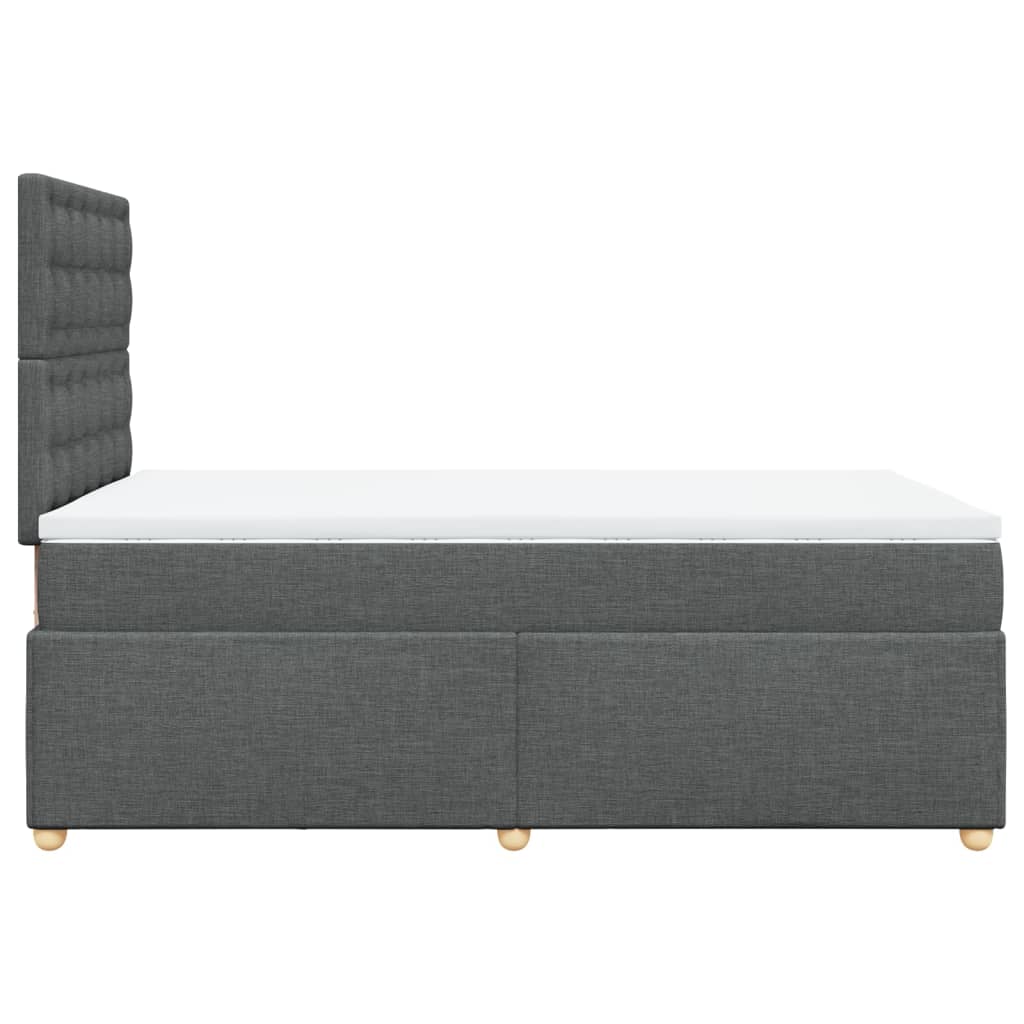 Κρεβάτι Boxspring με Στρώμα Σκούρο Γκρι 120x200 εκ. Υφασμάτινο - Pakobazaar