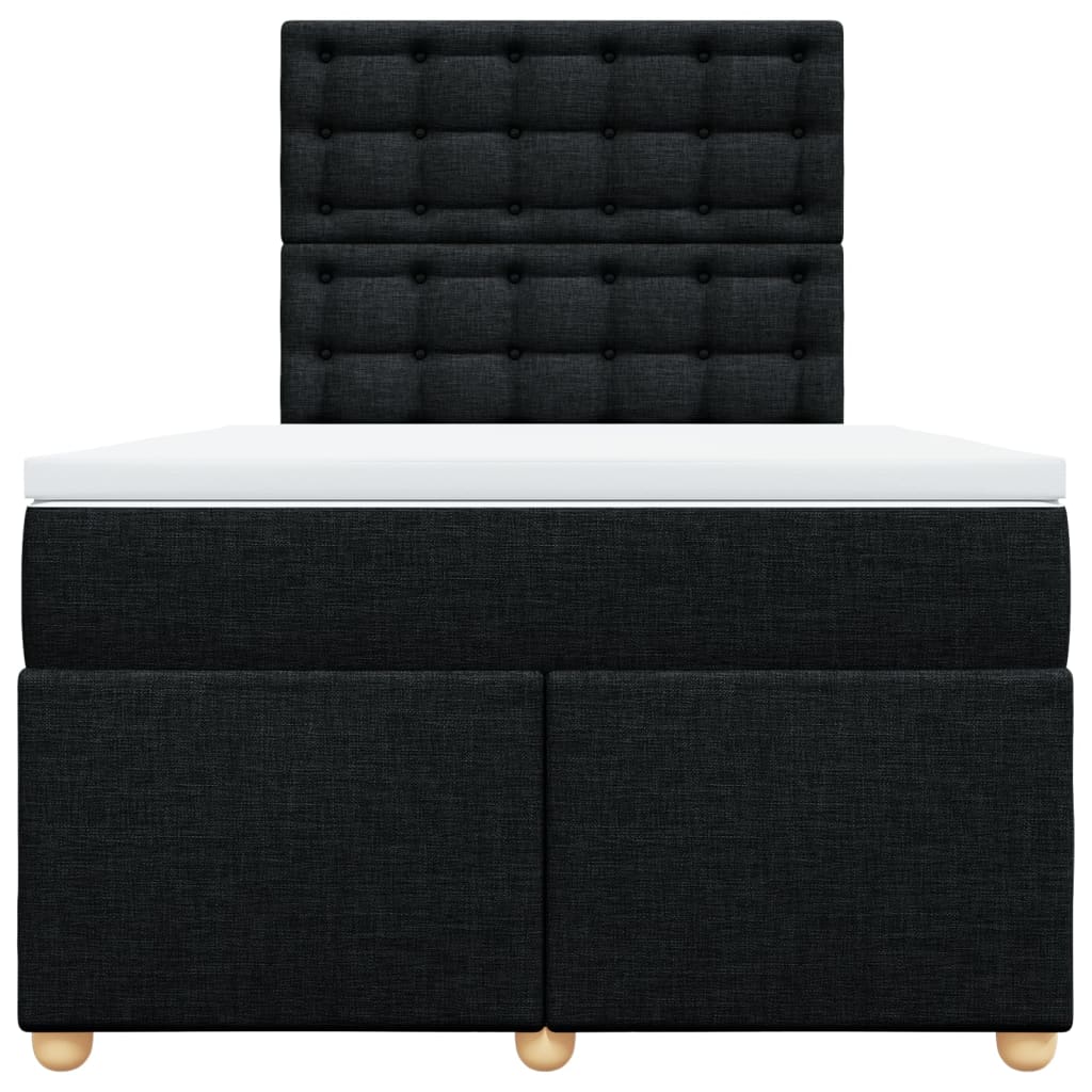 Κρεβάτι Boxspring με Στρώμα Μαύρο 120x200 εκ. Υφασμάτινο - Pakobazaar
