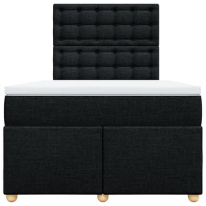 Κρεβάτι Boxspring με Στρώμα Μαύρο 120x200 εκ. Υφασμάτινο - Pakobazaar