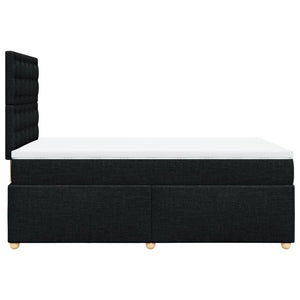 Κρεβάτι Boxspring με Στρώμα Μαύρο 120x200 εκ. Υφασμάτινο - Pakobazaar