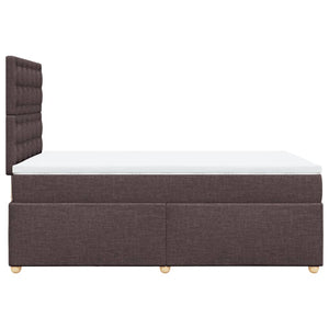 Κρεβάτι Boxspring με Στρώμα Σκούρο Καφέ 120x200 εκ. Υφασμάτινο - Pakobazaar