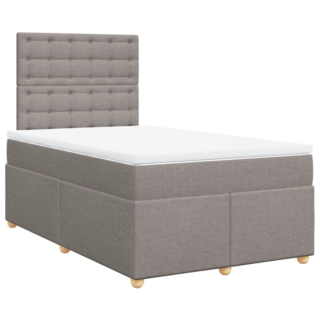 Κρεβάτι Boxspring με Στρώμα Taupe 120x200 εκ. Υφασμάτινο - Pakobazaar