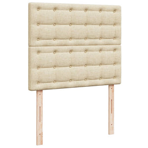 Κρεβάτι Boxspring με Στρώμα Κρεμ 120x200 εκ. Υφασμάτινο - Pakobazaar