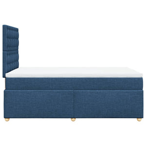 Κρεβάτι Boxspring με Στρώμα Μπλε 120x200 εκ. Υφασμάτινο - Pakobazaar