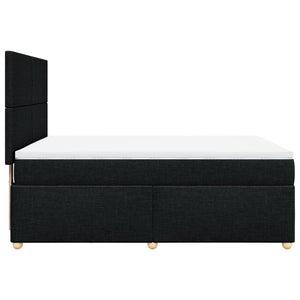 Κρεβάτι Boxspring με Στρώμα Μαύρο 140x190 εκ. Υφασμάτινο - Pakobazaar