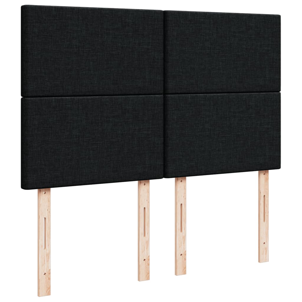 Κρεβάτι Boxspring με Στρώμα Μαύρο 140x190 εκ. Υφασμάτινο - Pakobazaar