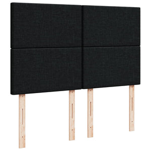 Κρεβάτι Boxspring με Στρώμα Μαύρο 140x190 εκ. Υφασμάτινο - Pakobazaar