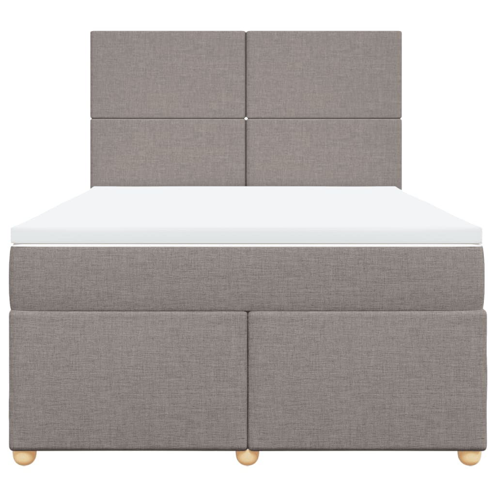 Κρεβάτι Boxspring με Στρώμα Taupe 140x190 εκ. Υφασμάτινο