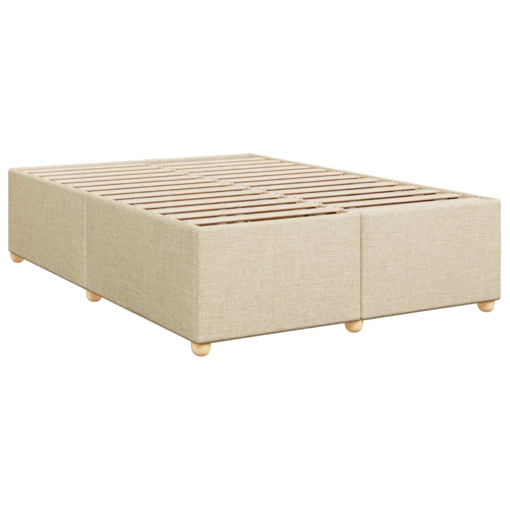 Κρεβάτι Boxspring με Στρώμα Κρεμ 140x190 εκ. Υφασμάτινο - Pakobazaar