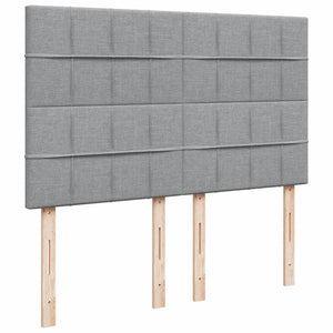 Κρεβάτι Boxspring με Στρώμα Ανοιχτό Γκρι 140x190 εκ. Υφασμάτινο - Pakobazaar