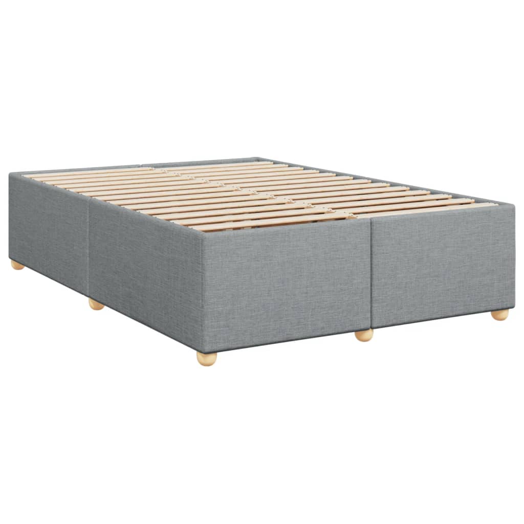 Κρεβάτι Boxspring με Στρώμα Ανοιχτό Γκρι 140x190 εκ. Υφασμάτινο - Pakobazaar