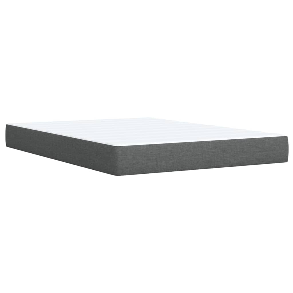 Κρεβάτι Boxspring με Στρώμα Σκούρο Γκρι 140x190 εκ. Υφασμάτινο - Pakobazaar