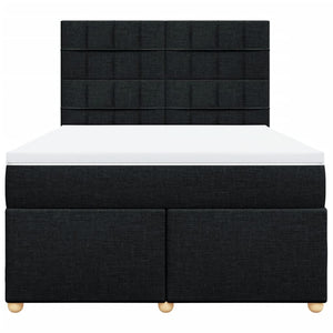 Κρεβάτι Boxspring με Στρώμα Μαύρο 140x190 εκ. Υφασμάτινο - Pakobazaar