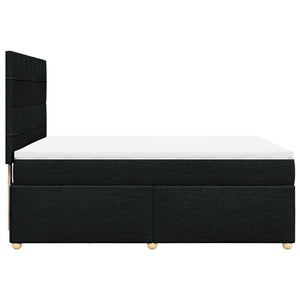 Κρεβάτι Boxspring με Στρώμα Μαύρο 140x190 εκ. Υφασμάτινο - Pakobazaar