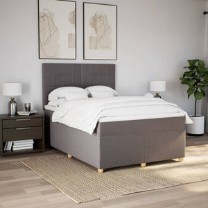 Κρεβάτι Boxspring με Στρώμα Taupe 140x190 εκ. Υφασμάτινο