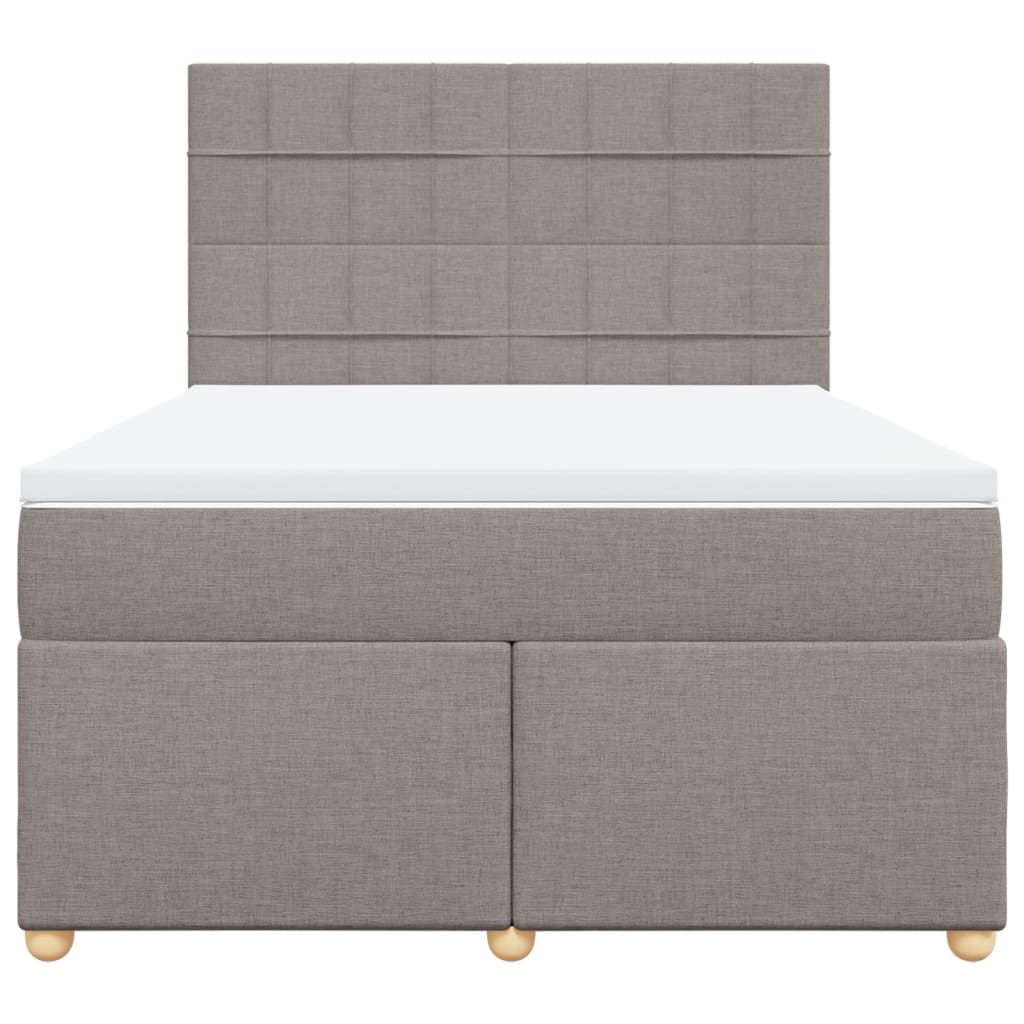 Κρεβάτι Boxspring με Στρώμα Taupe 140x190 εκ. Υφασμάτινο