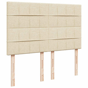 Κρεβάτι Boxspring με Στρώμα Κρεμ 140x190 εκ. Υφασμάτινο - Pakobazaar