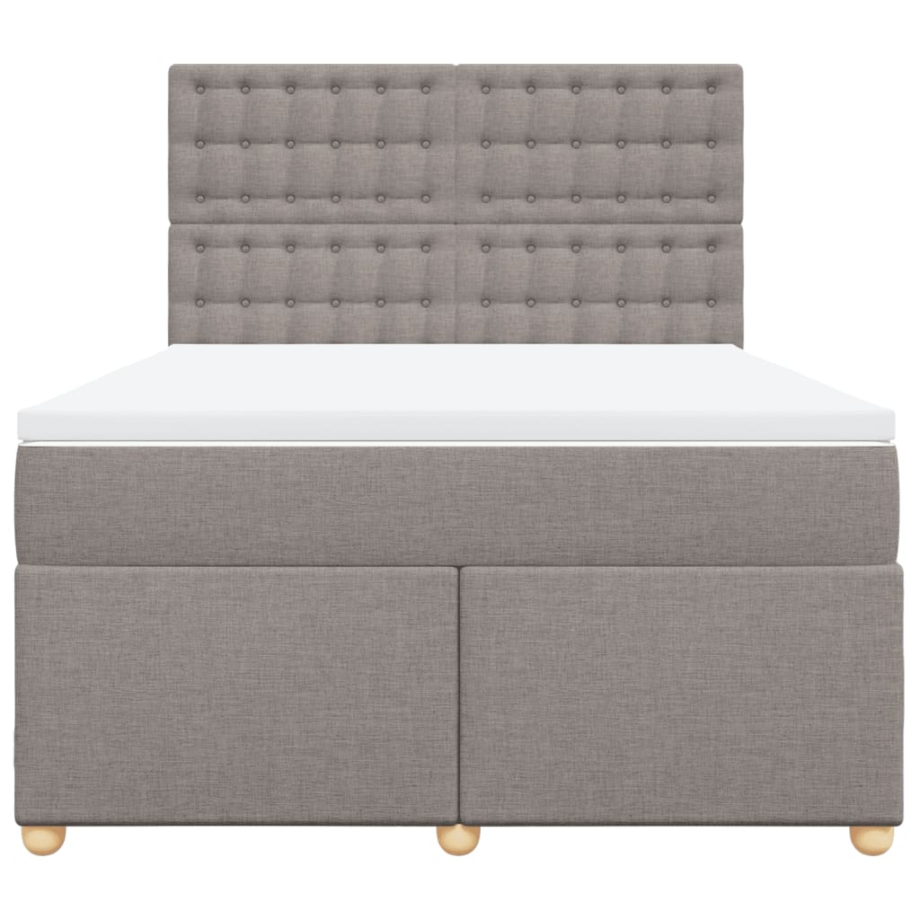 Κρεβάτι Boxspring με Στρώμα Taupe 140x190 εκ. Υφασμάτινο