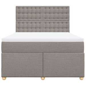 Κρεβάτι Boxspring με Στρώμα Taupe 140x190 εκ. Υφασμάτινο