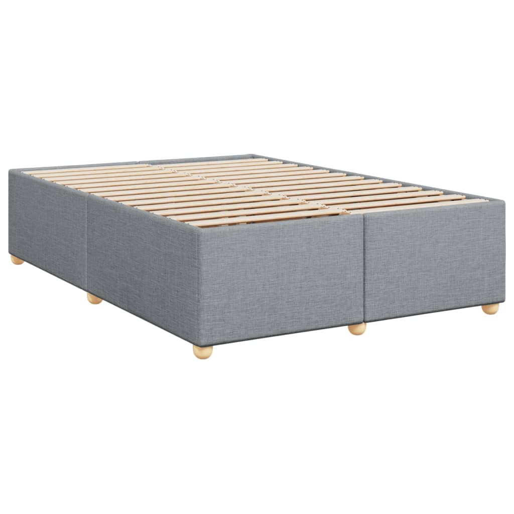 Κρεβάτι Boxspring με Στρώμα Ανοιχτό Γκρι 140x200 εκ. Υφασμάτινο - Pakobazaar