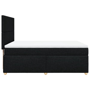 Κρεβάτι Boxspring με Στρώμα Μαύρο 140x200 εκ. Υφασμάτινο - Pakobazaar