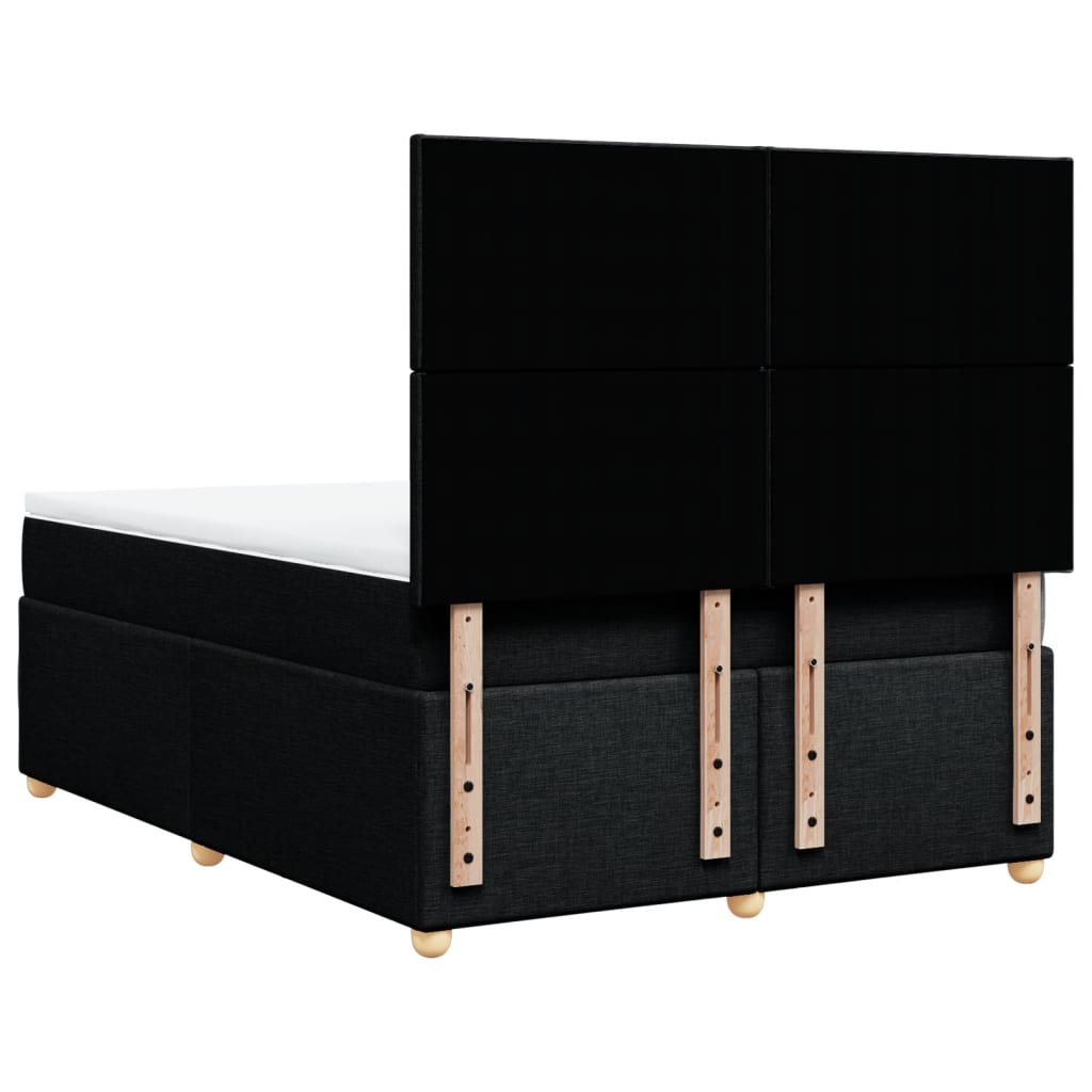 Κρεβάτι Boxspring με Στρώμα Μαύρο 140x200 εκ. Υφασμάτινο - Pakobazaar