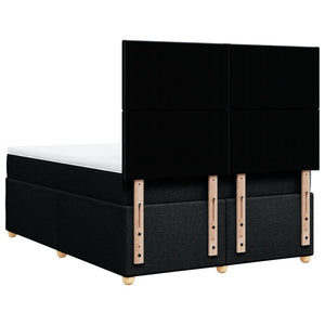 Κρεβάτι Boxspring με Στρώμα Μαύρο 140x200 εκ. Υφασμάτινο - Pakobazaar