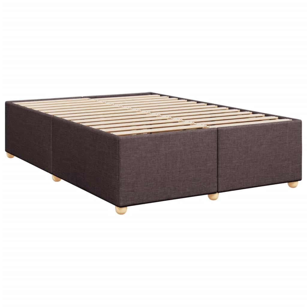 Κρεβάτι Boxspring με Στρώμα Σκούρο Καφέ 140x200 εκ Υφασμάτινο