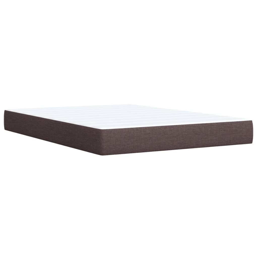 Κρεβάτι Boxspring με Στρώμα Σκούρο Καφέ 140x200 εκ Υφασμάτινο