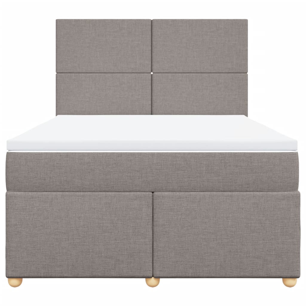 Κρεβάτι Boxspring με Στρώμα Taupe 140x200 εκ. Υφασμάτινο