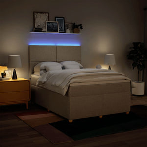 Κρεβάτι Boxspring με Στρώμα Κρεμ 140x200 εκ. Υφασμάτινο