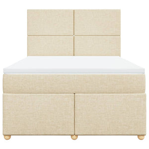 Κρεβάτι Boxspring με Στρώμα Κρεμ 140x200 εκ. Υφασμάτινο