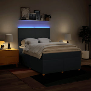 Κρεβάτι Boxspring με Στρώμα Μπλε 140x200 εκ. Υφασμάτινο