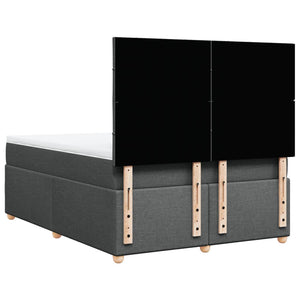 Κρεβάτι Boxspring με Στρώμα Σκούρο Γκρι 140x200 εκ Υφασμάτινο - Pakobazaar