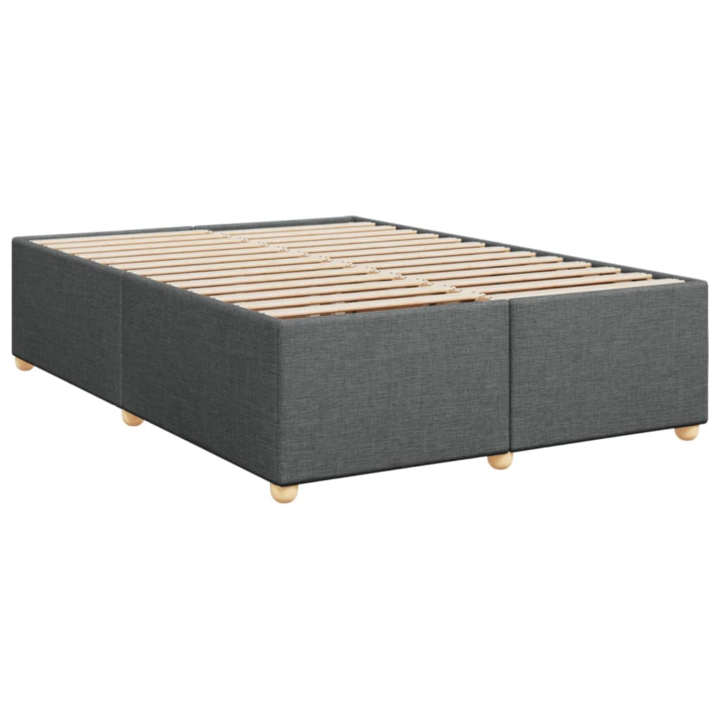Κρεβάτι Boxspring με Στρώμα Σκούρο Γκρι 140x200 εκ Υφασμάτινο - Pakobazaar