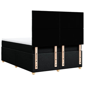 Κρεβάτι Boxspring με Στρώμα Μαύρο 140x200 εκ. Υφασμάτινο - Pakobazaar