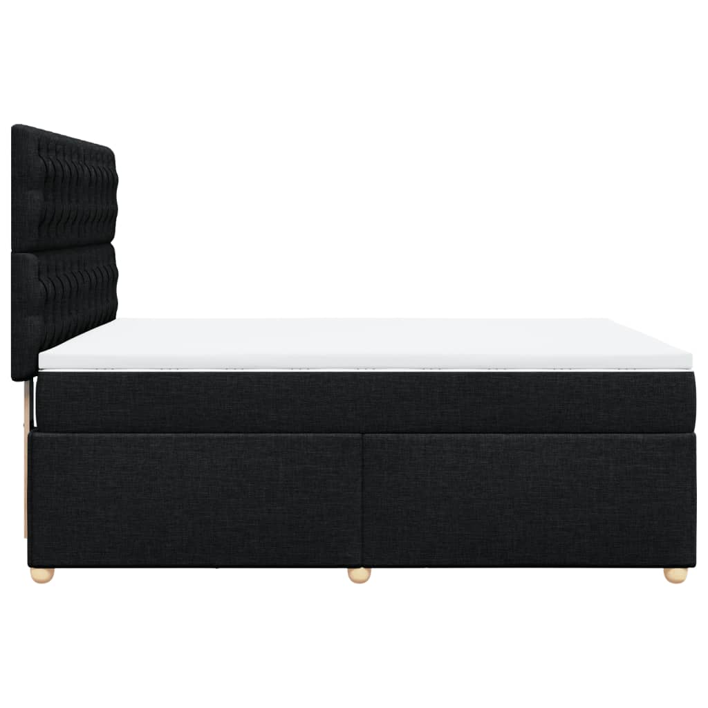 Κρεβάτι Boxspring με Στρώμα Μαύρο 140x200 εκ. Υφασμάτινο - Pakobazaar