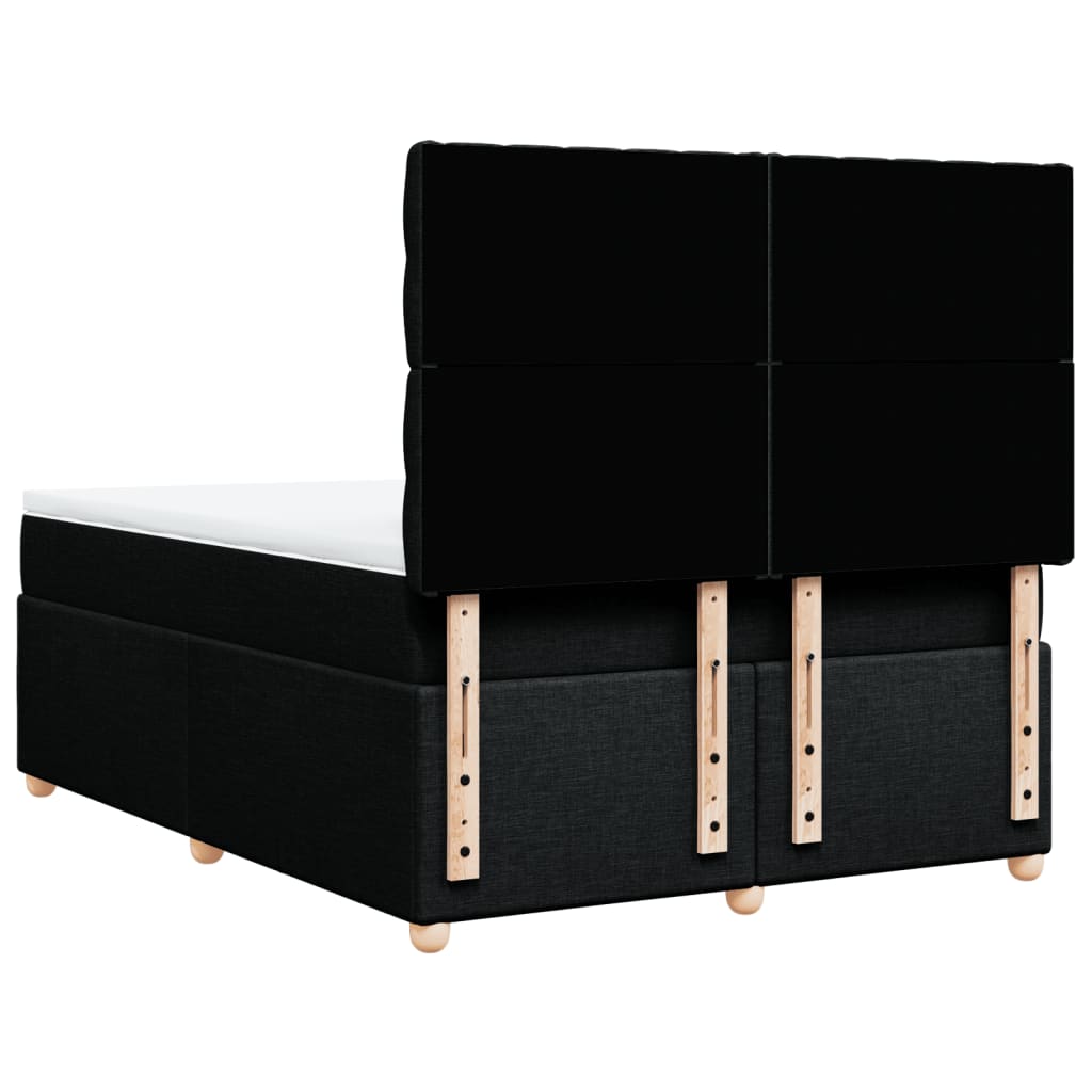 Κρεβάτι Boxspring με Στρώμα Μαύρο 140x200 εκ. Υφασμάτινο - Pakobazaar
