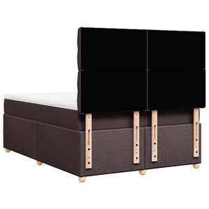 Κρεβάτι Boxspring με Στρώμα Σκούρο Καφέ 140x200 εκ Υφασμάτινο - Pakobazaar