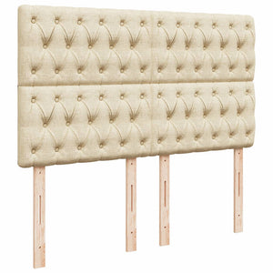 Κρεβάτι Boxspring με Στρώμα Κρεμ 140x200 εκ. Υφασμάτινο - Pakobazaar
